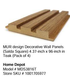 MUR Design Salda Square teak panel profile and specification